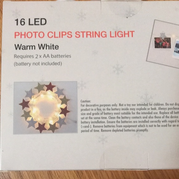 NWT Glitter Stars string lights with photo clips - Picture 4 of 4